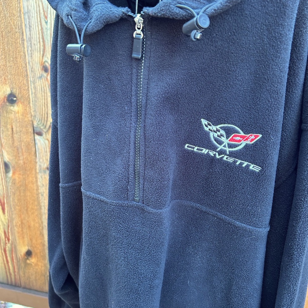 100% Polyester Fleece Jacket , Corvette, Men’s size XXL, Black - Picture 3 of 10
